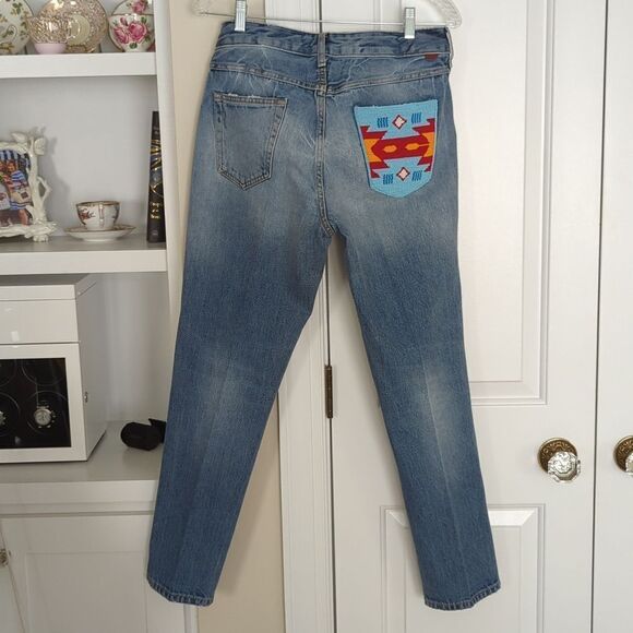 ALANUI Jeans Straight Leg Denim Beaded Size 29 - Picture 9 of 10